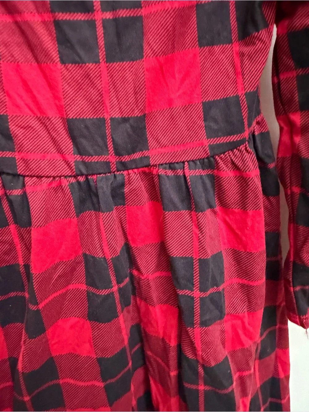 The Children's Place Girls Red Black Buffalo Plaid Long Sleeve Dress Christmas